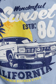 Camiseta estampada, cuello redondo, manga corta
