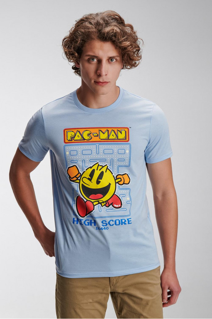 Camiseta manga corta, estampada en frente de Pacman.
