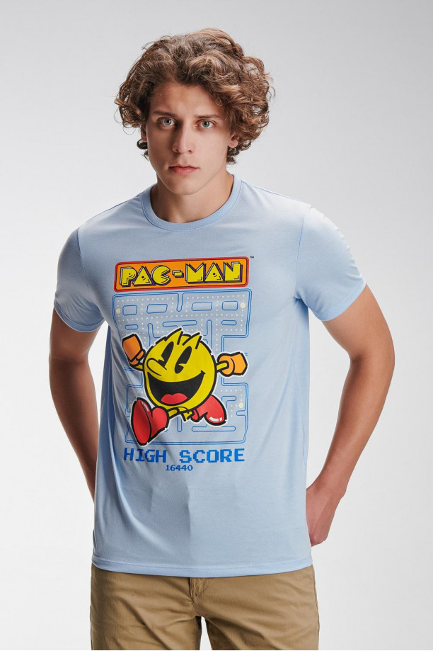Camiseta manga corta, estampada en frente de Pacman.