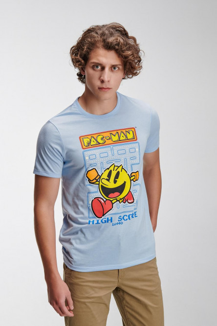 Camiseta manga corta, estampada en frente de Pacman.