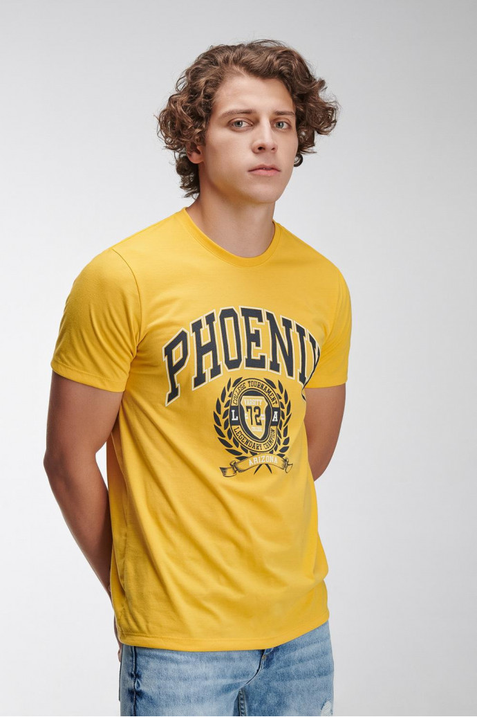 Camiseta básica manga corta estampada.
