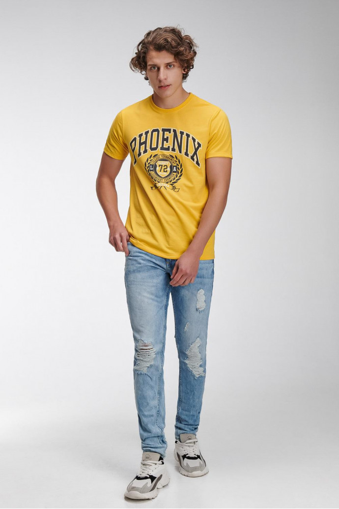 Camiseta básica manga corta estampada.