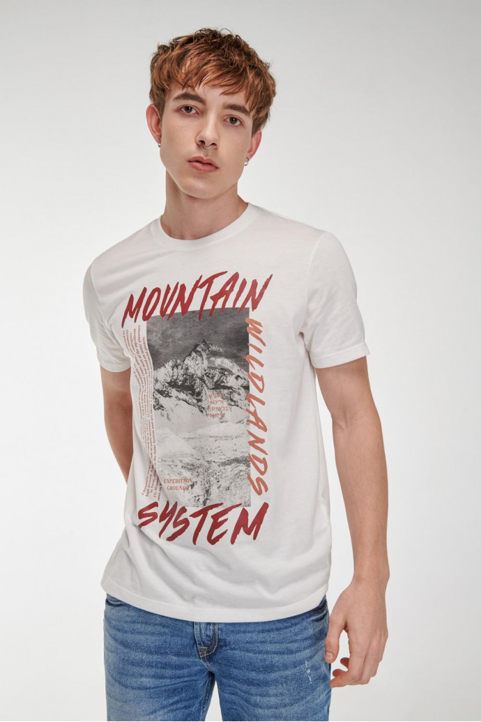 Camiseta básica manga corta con estampado