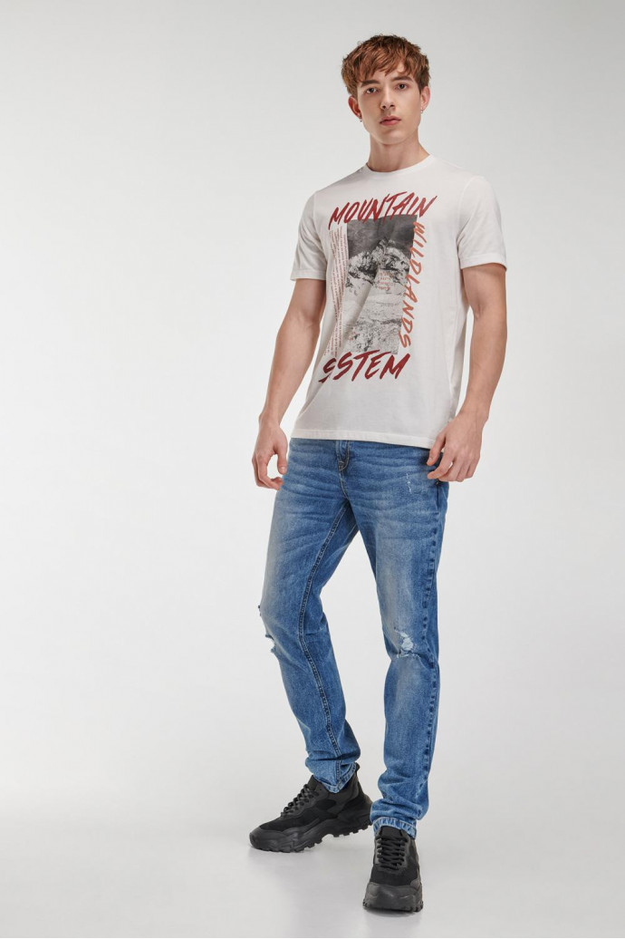 Camiseta básica manga corta con estampado