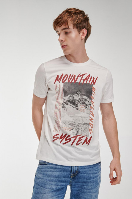 Camiseta básica manga corta con estampado