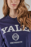 Camiseta corta, con estampado en frente, de Yale