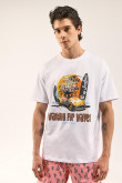 Camiseta manga corta blanca con estampado