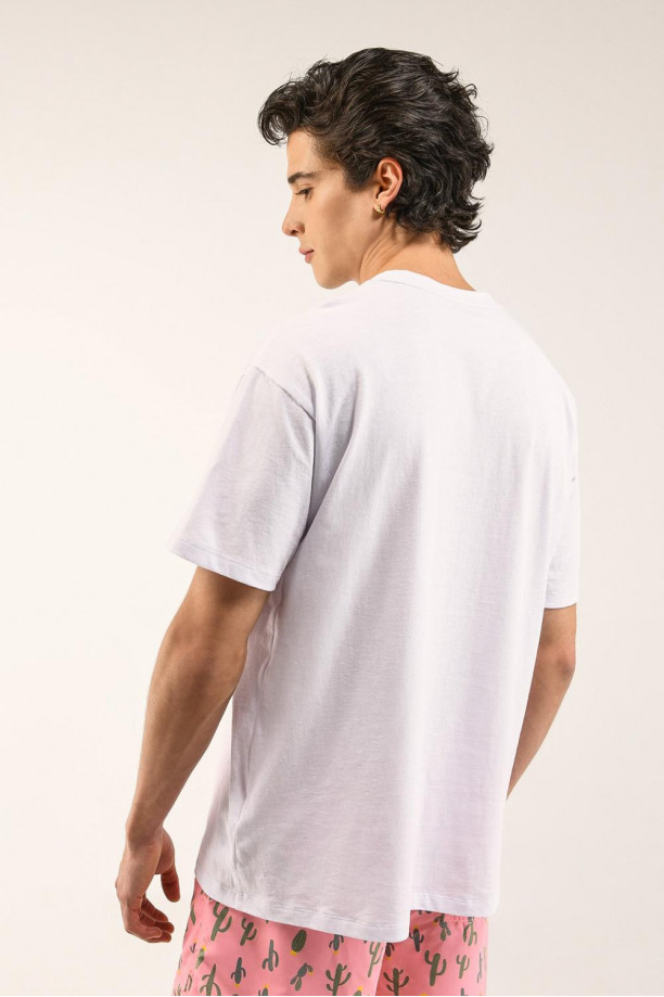 Camiseta manga corta blanca con estampado