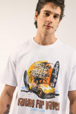 Camiseta manga corta blanca con estampado