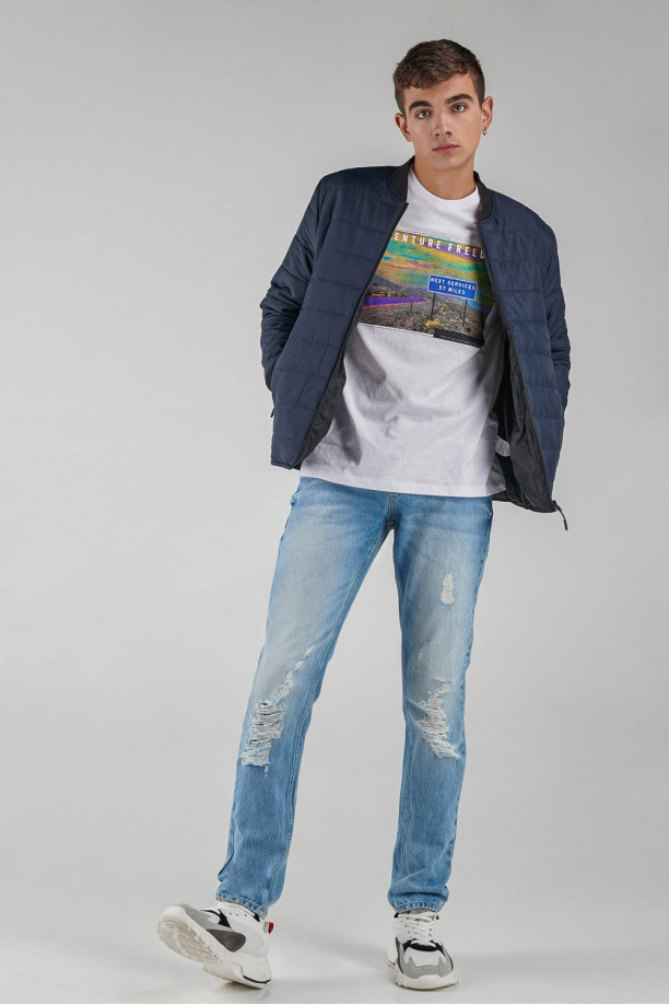 Camiseta básica manga corta estampada