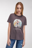 Camiseta para mujer, manga corta, con estampado en frente de Queen.