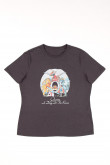 Camiseta para mujer, manga corta, con estampado en frente de Queen.