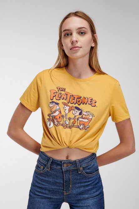 Camiseta manga corta, estampado de Los Picapiedra