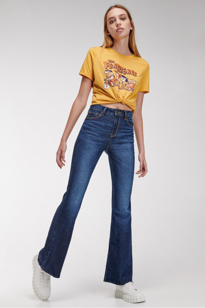 Camiseta manga corta, estampado de Los Picapiedra