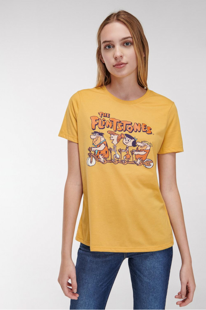Camiseta manga corta, estampado de Los Picapiedra