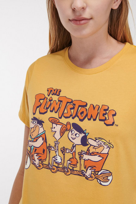 Camiseta manga corta, estampado de Los Picapiedra