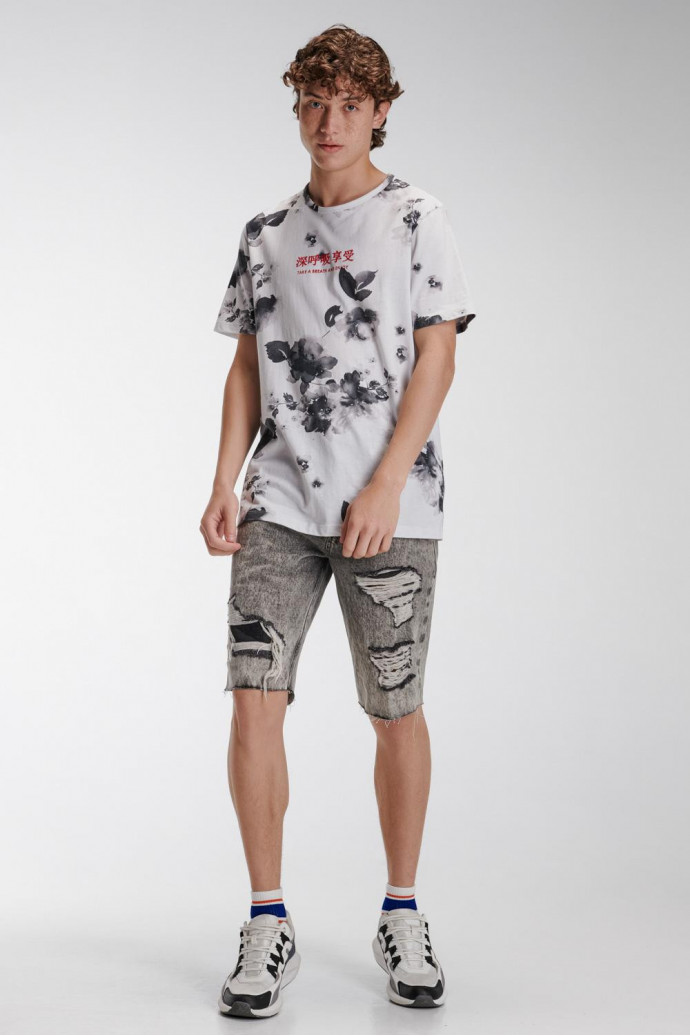Camiseta manga corta estampada