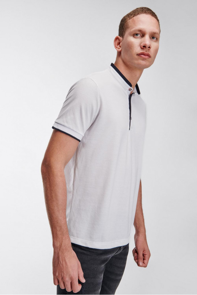 Camiseta Polo unicolor con cuello neru