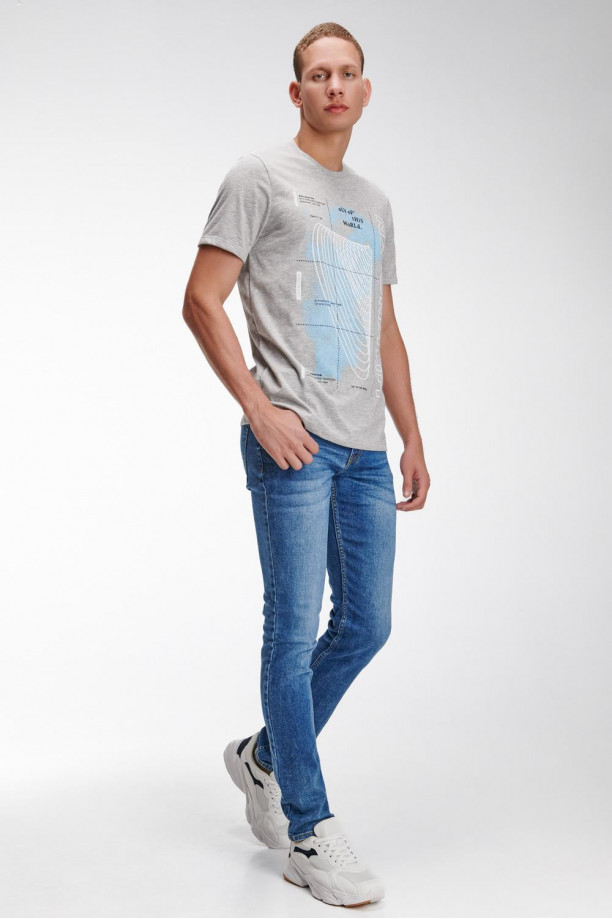 Camiseta básica manga corta estampada