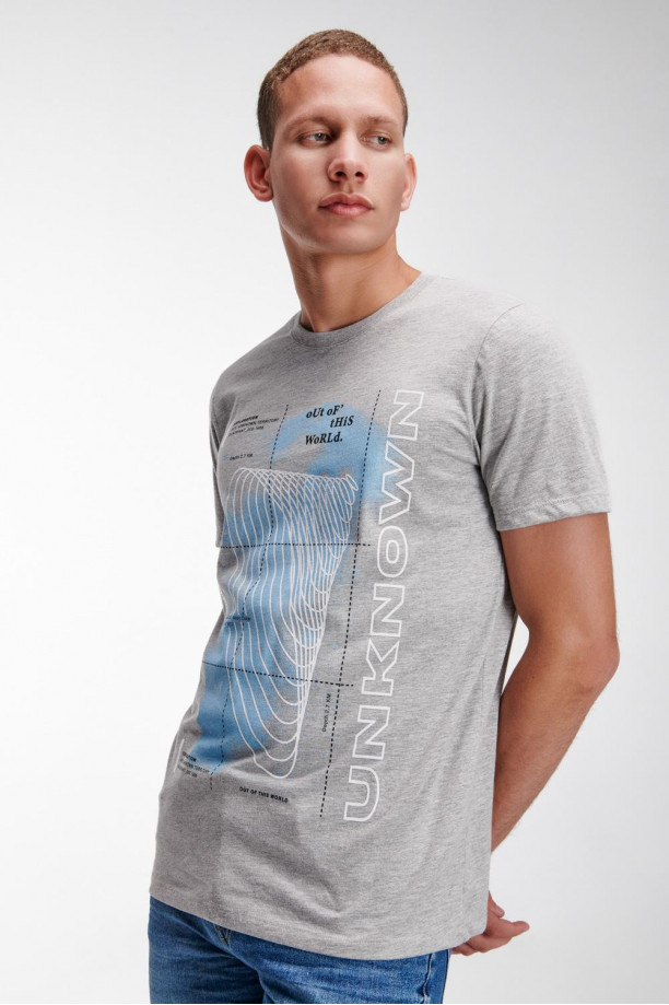 Camiseta básica manga corta estampada