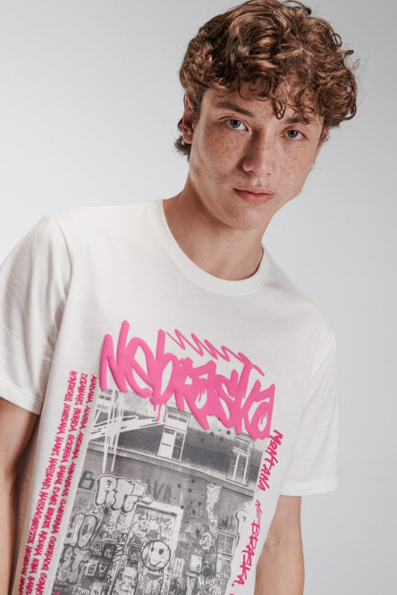 Camiseta básica manga corta con estampado