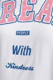 Camiseta  manga corta con estampado en frente y mangas contraste