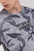 Camiseta estampada, cuello redondo, manga corta con estampado frente