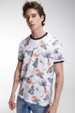 Camiseta manga corta blanca con estampado continuo