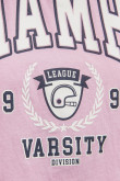 Camiseta estampada, manga corta con cuello en V.