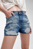 Short denim tiro alto