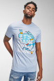 Camiseta del Genio de Aladdín azul clara manga corta