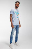 Camiseta del Genio de Aladdín azul clara manga corta