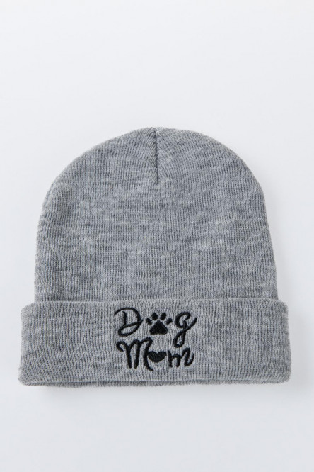 Gorro tejido unicolor con motivo