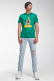 Camiseta manga corta estampado de CatDog.