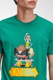 Camiseta manga corta estampado de CatDog.