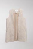 Chaleco largo sin cuello