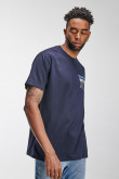 Camiseta manga corta azul oscuro con doble estampado