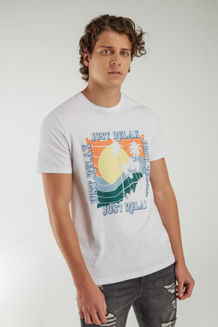 Camiseta manga corta estampada.