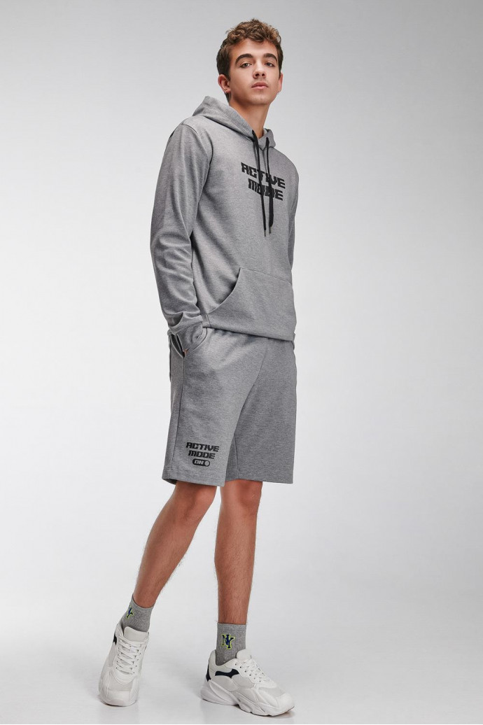Bermuda loungewear con estampado en frente inferior
