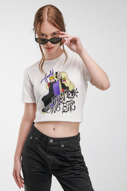 Camiseta, estampado de Cruella de Vil y Evil Queen