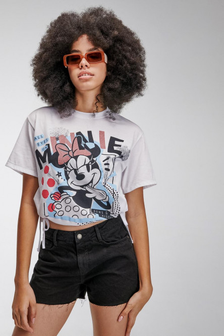 Short denim tiro alto