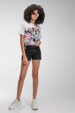 Short denim tiro alto