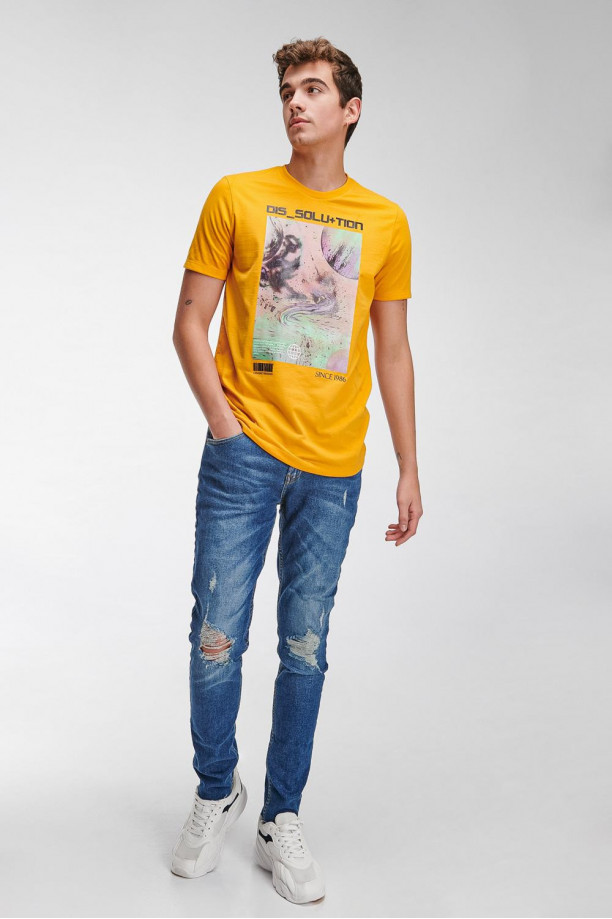 Camiseta básica manga corta estampada