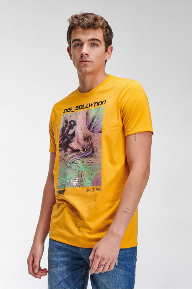 Camiseta básica manga corta estampada