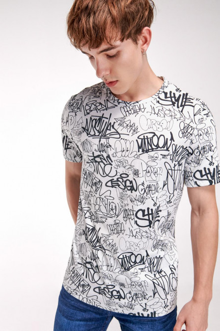 Camiseta manga corta estampada
