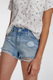 Short denim tiro alto