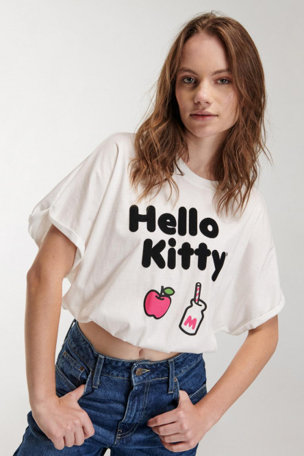 Camiseta manga corta, estampado de Hello Kitty