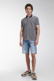 Camiseta Polo unicolor, puños y cuello tejidos