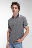Camiseta Polo unicolor, puños y cuello tejidos