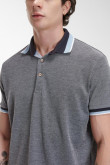 Camiseta Polo unicolor, puños y cuello tejidos